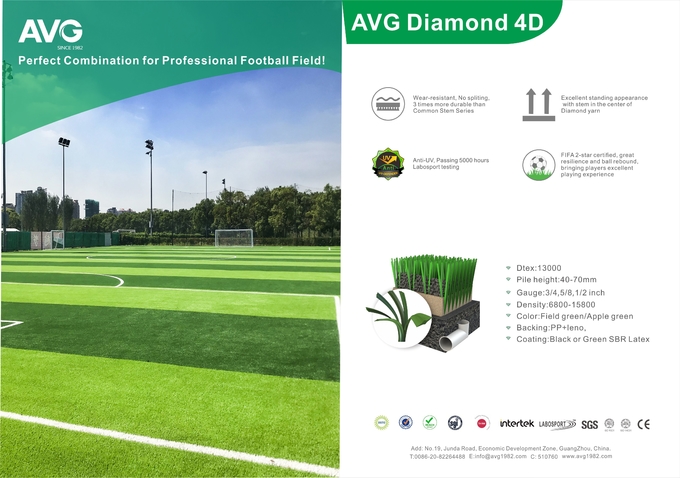 Il calcio verde del tappeto erboso della FIFA erba l'erba artificiale di calcio di 60mm 0
