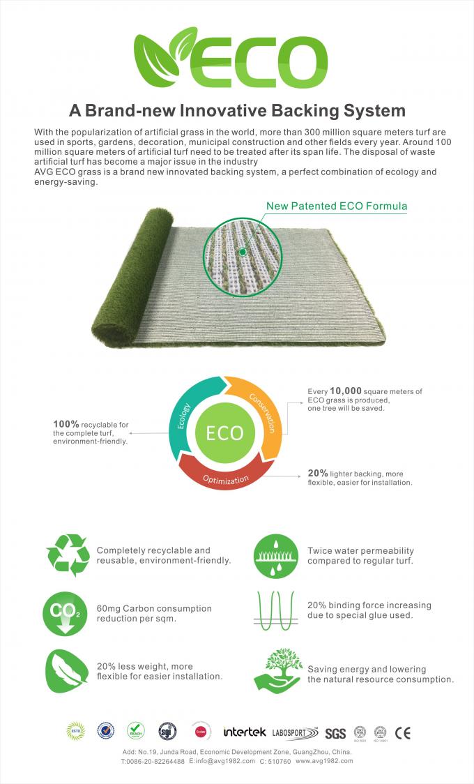 Protezione multiuso sintetica dell'erba ECO del tappeto erboso 40mm dell'erba dell'erba artificiale per il giardino 2