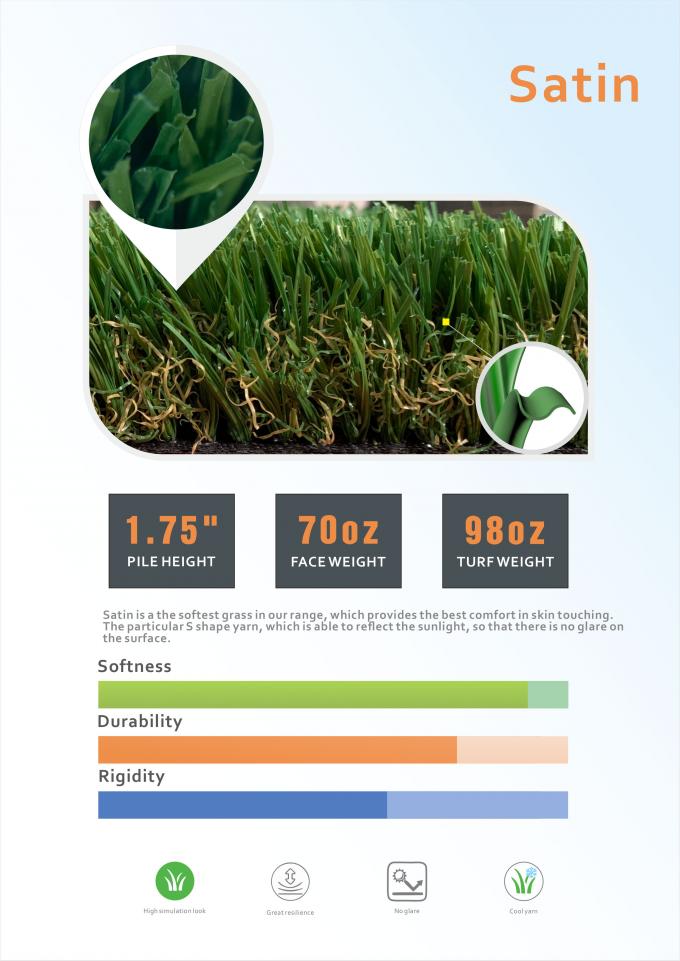 il sintetico dei tappeti dell'erba di 70mm erba l'erba artificiale per il campo di football americano 0