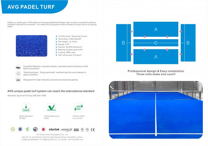 Tappeto sintetico falso artificiale del tappeto erboso dell'erba per la corte di paddle tennis 0